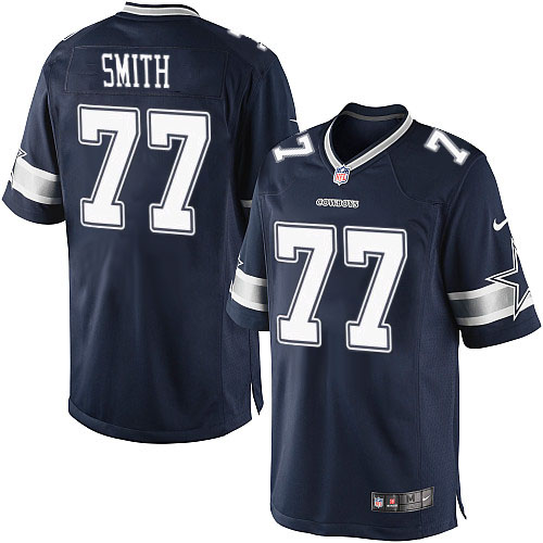 Men's Limited Tyron Smith Nike Jersey Navy Blue Home - #77 NFL Dallas Cowboys